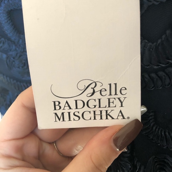 Navy blue embroidered gown - Picture 4 of 7